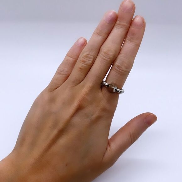 NWT Wool + Pepper Co. Silver Spike Ring - Picture 2 of 5